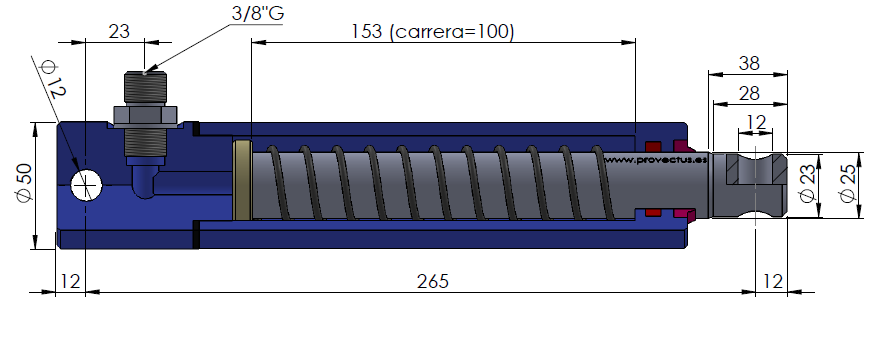 Cilindro Hidraulico 3 X 8